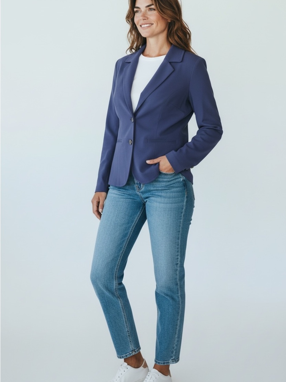 9 Jessica London Indigo Tailored Blazer